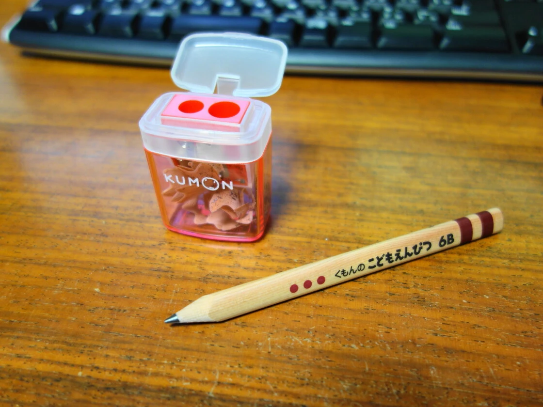 こどもえんぴつけずりで削った鉛筆