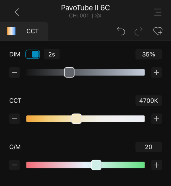CCT modeの操作画面