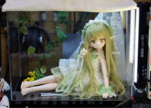 直方体のケースに入れたドール